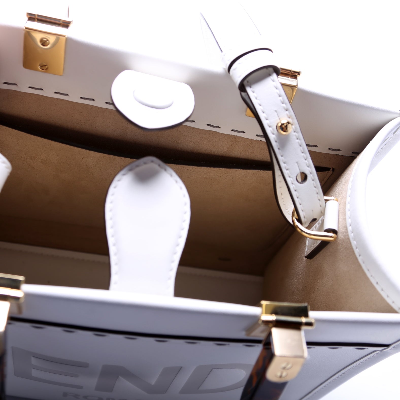 8BH394 Sunshine Shopper Small Leather White