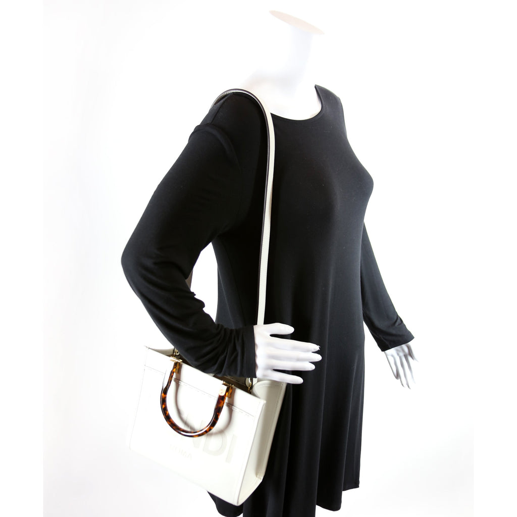 8BH394 Sunshine Shopper Small Leather White