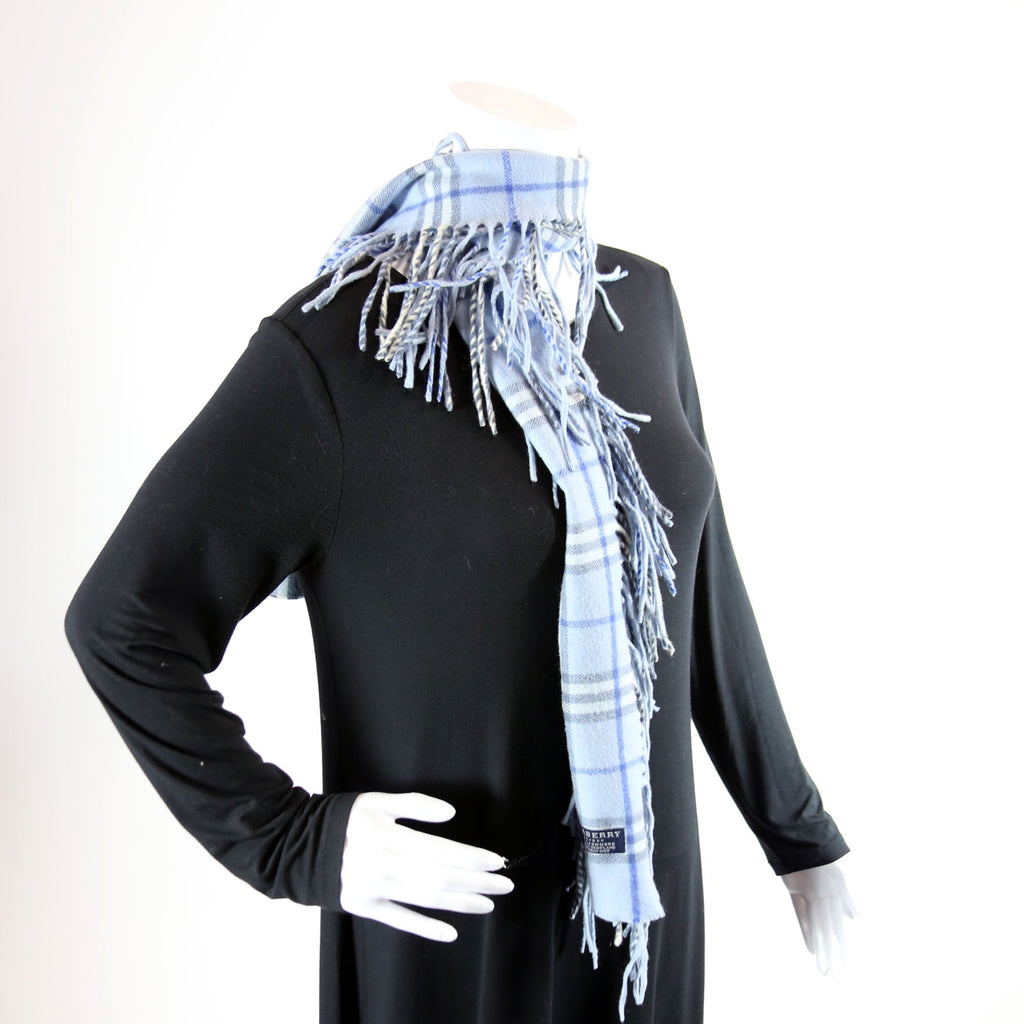 Cashmere Small Wrap Scarf Blue