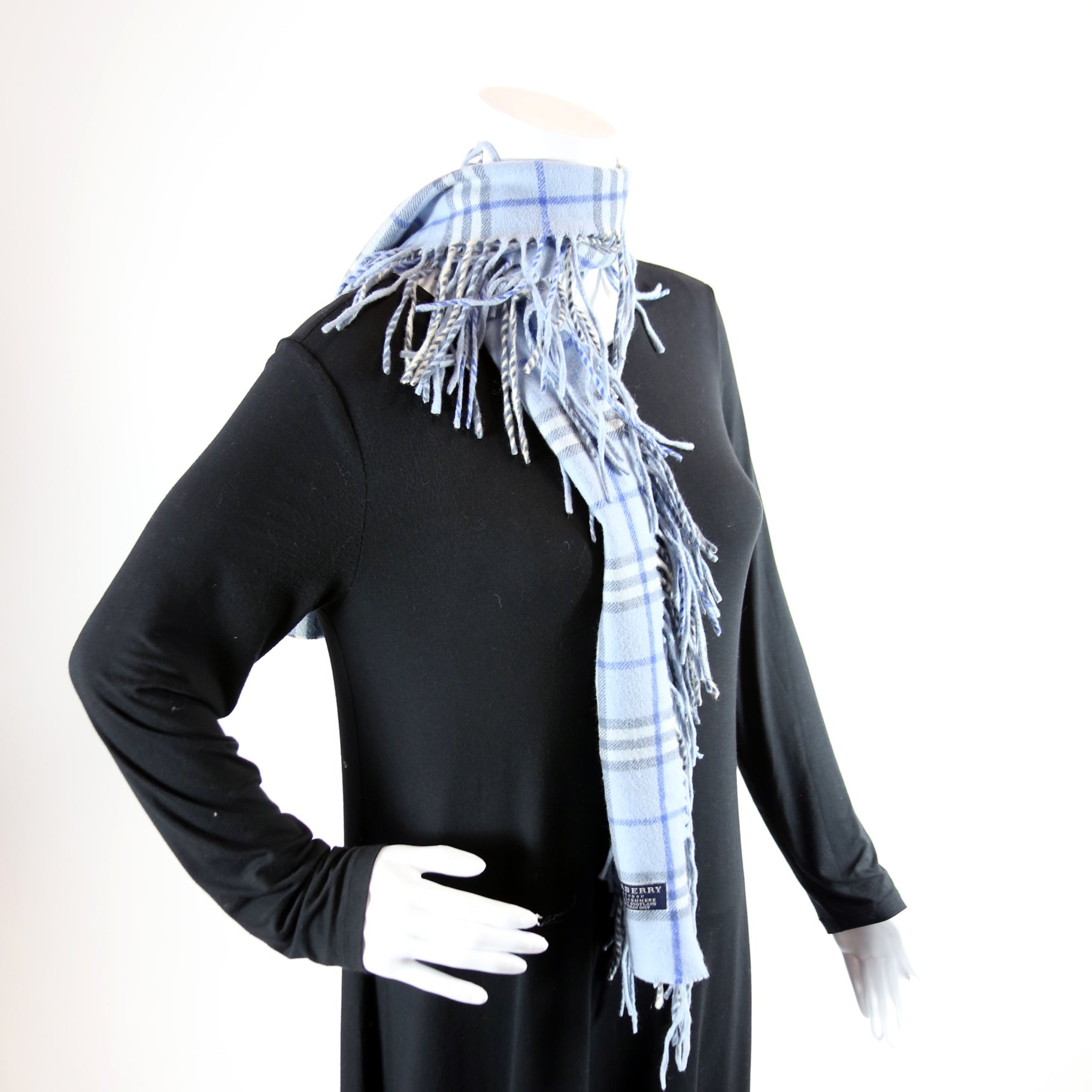 Cashmere Small Wrap Scarf Blue