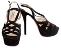 Prada Strappy Suede Platform Pumps Size 39
