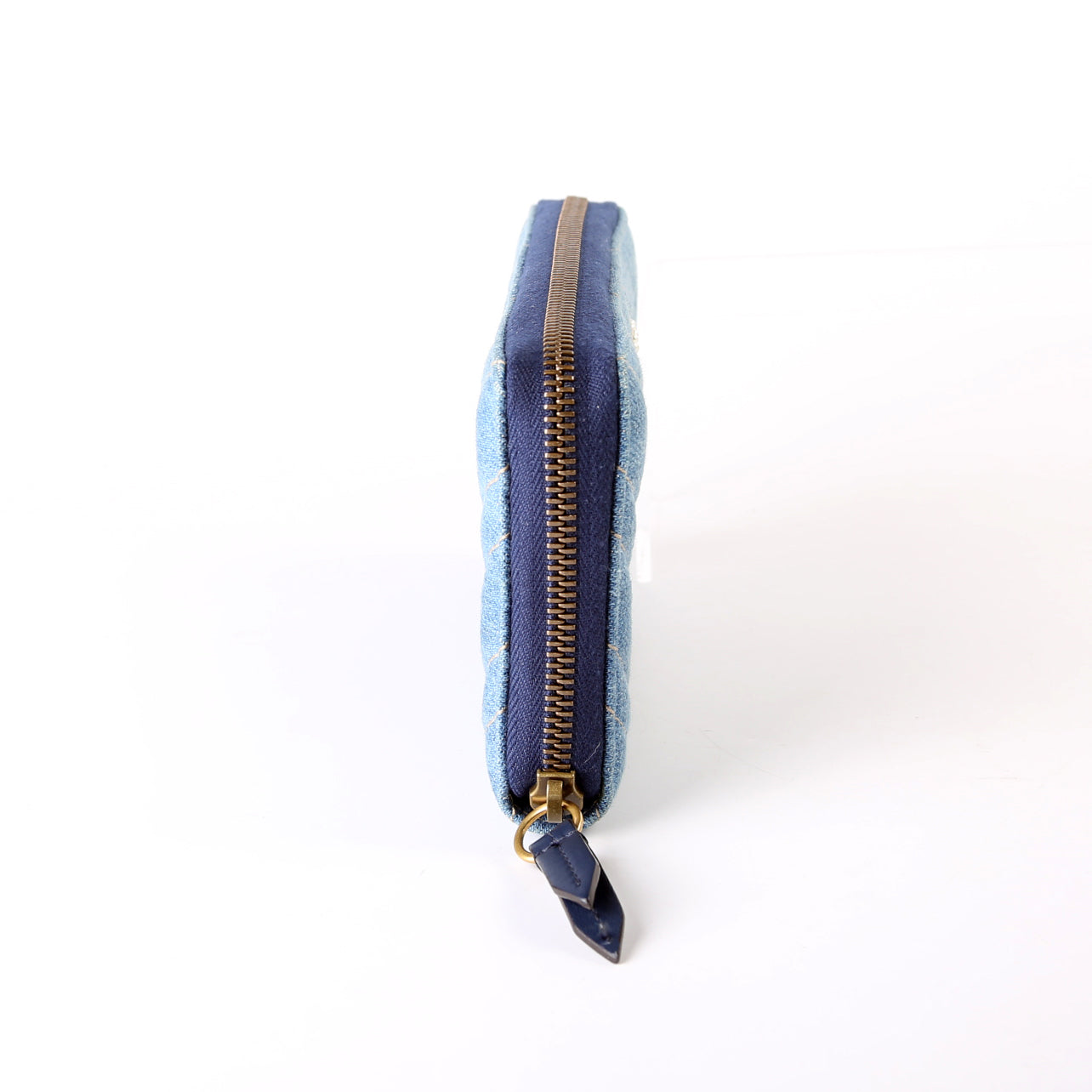 443123 GG Marmont Pearly Denim Zip Around Wallet Blue
