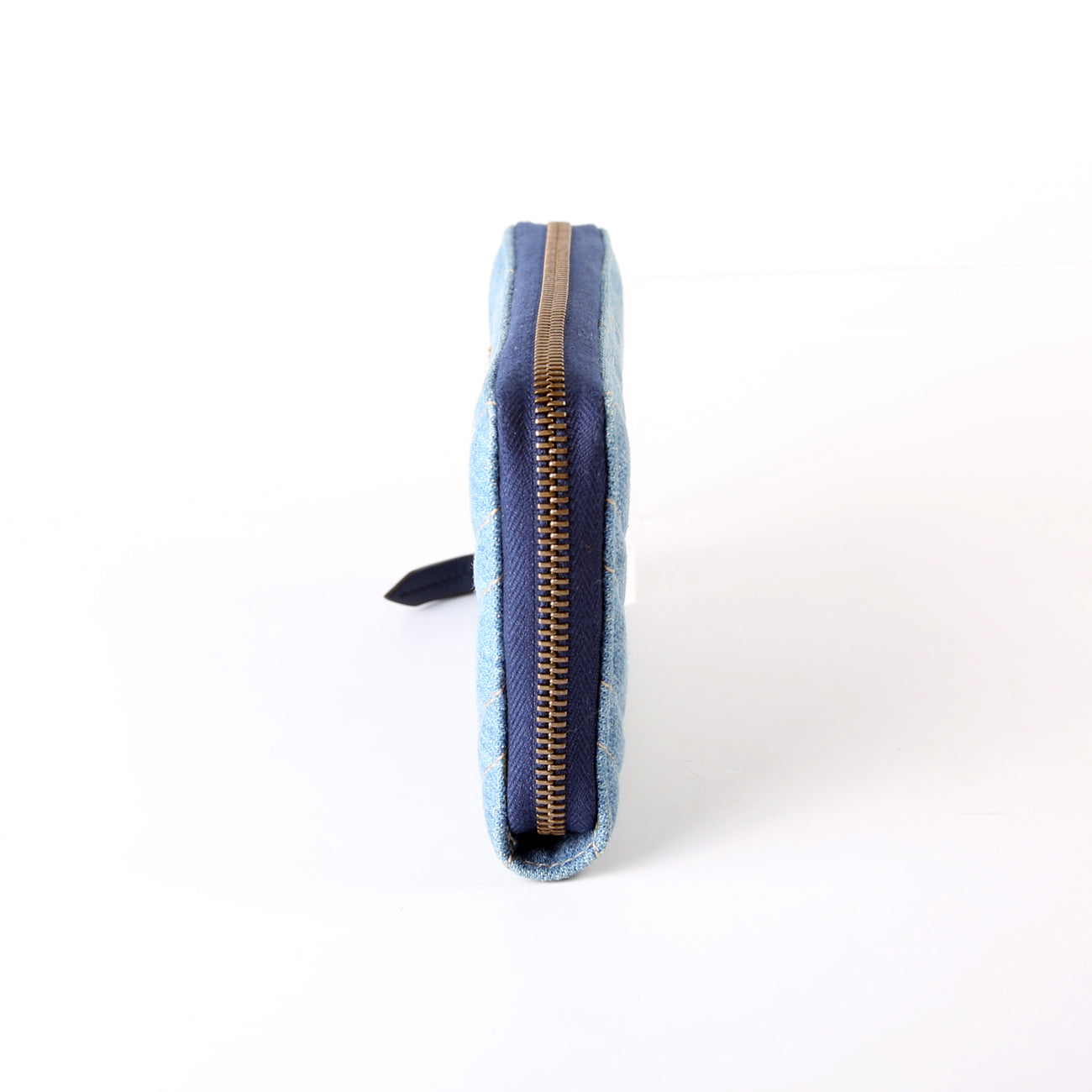 443123 GG Marmont Pearly Denim Zip Around Wallet Blue