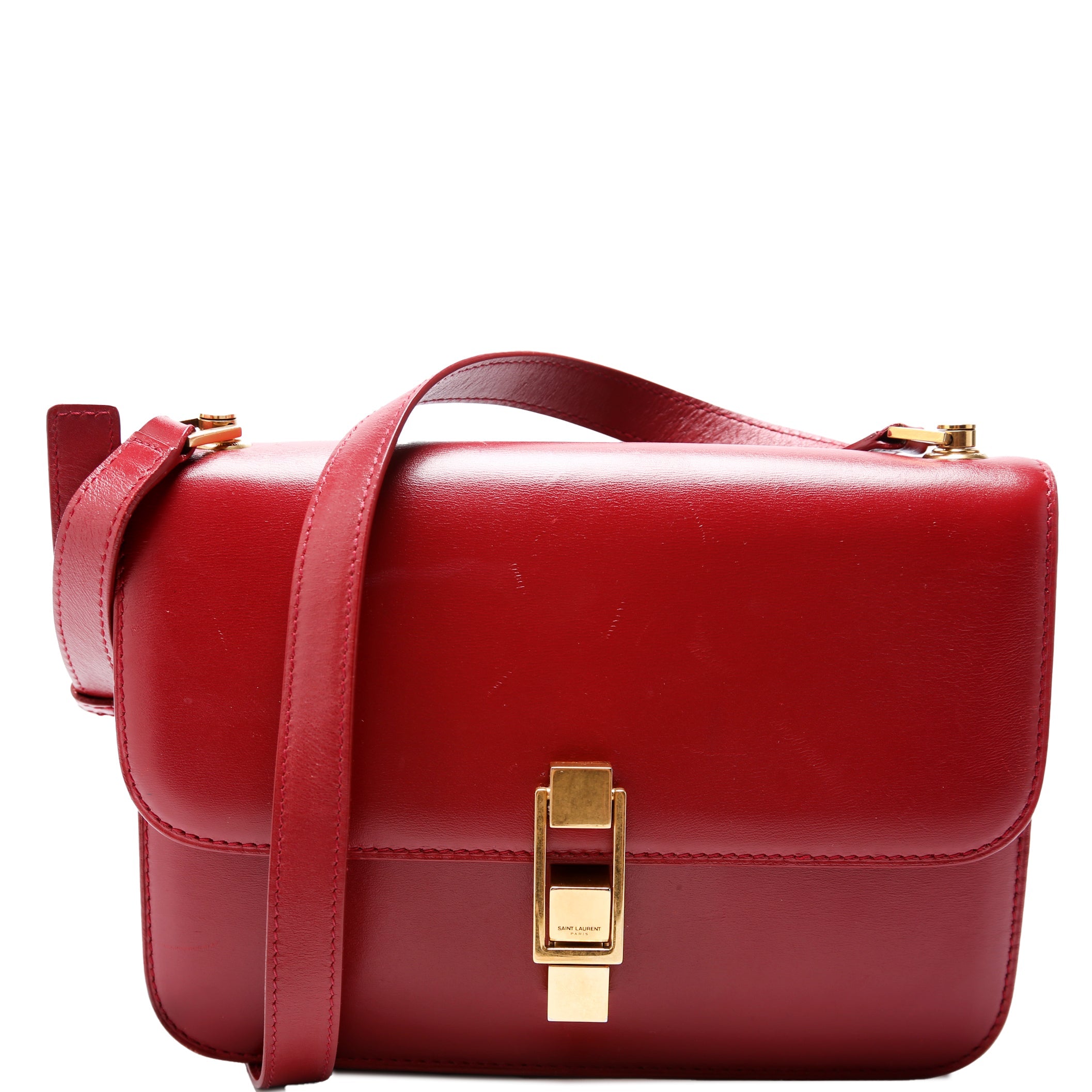 Calfskin Le Carre Satchel Red