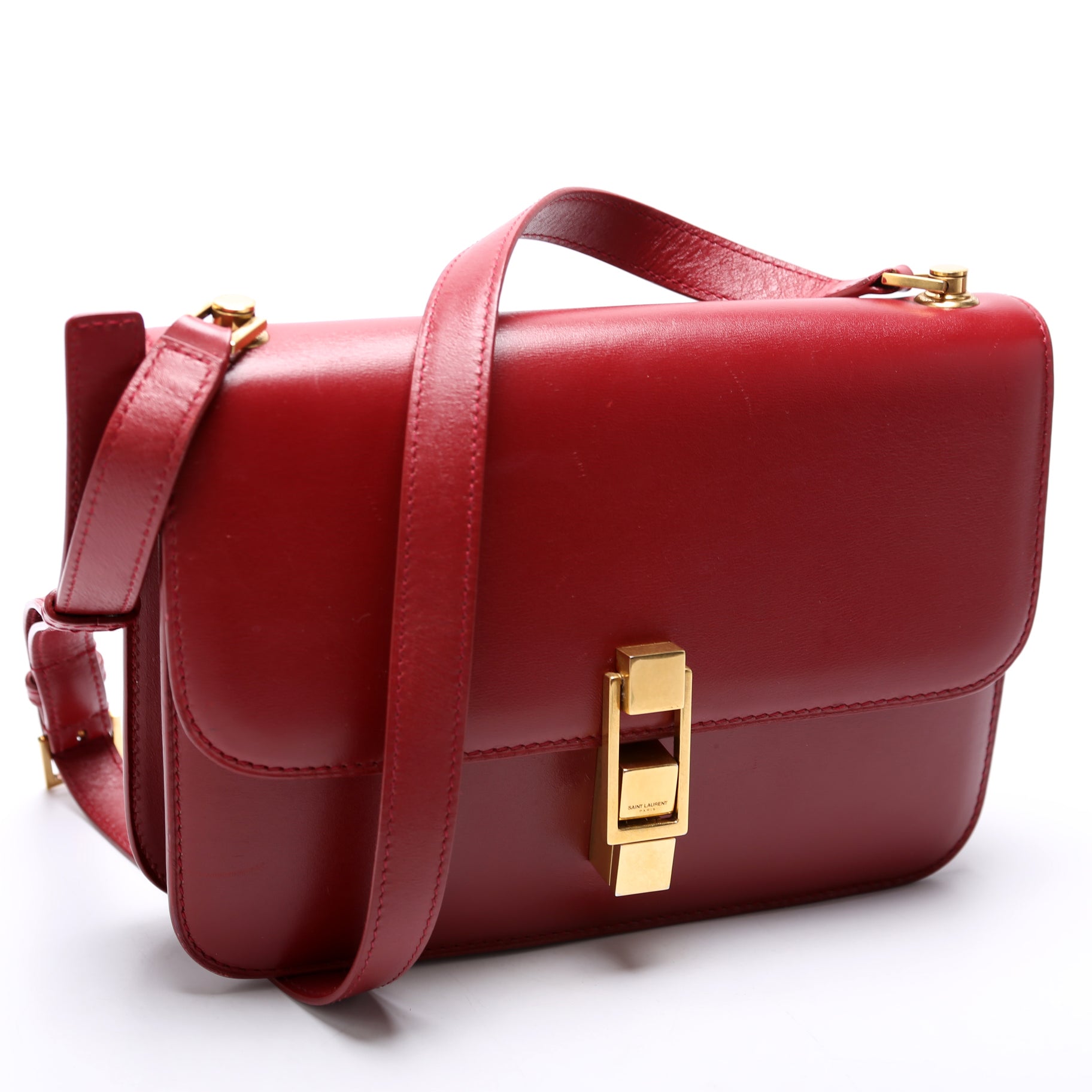 Calfskin Le Carre Satchel Red