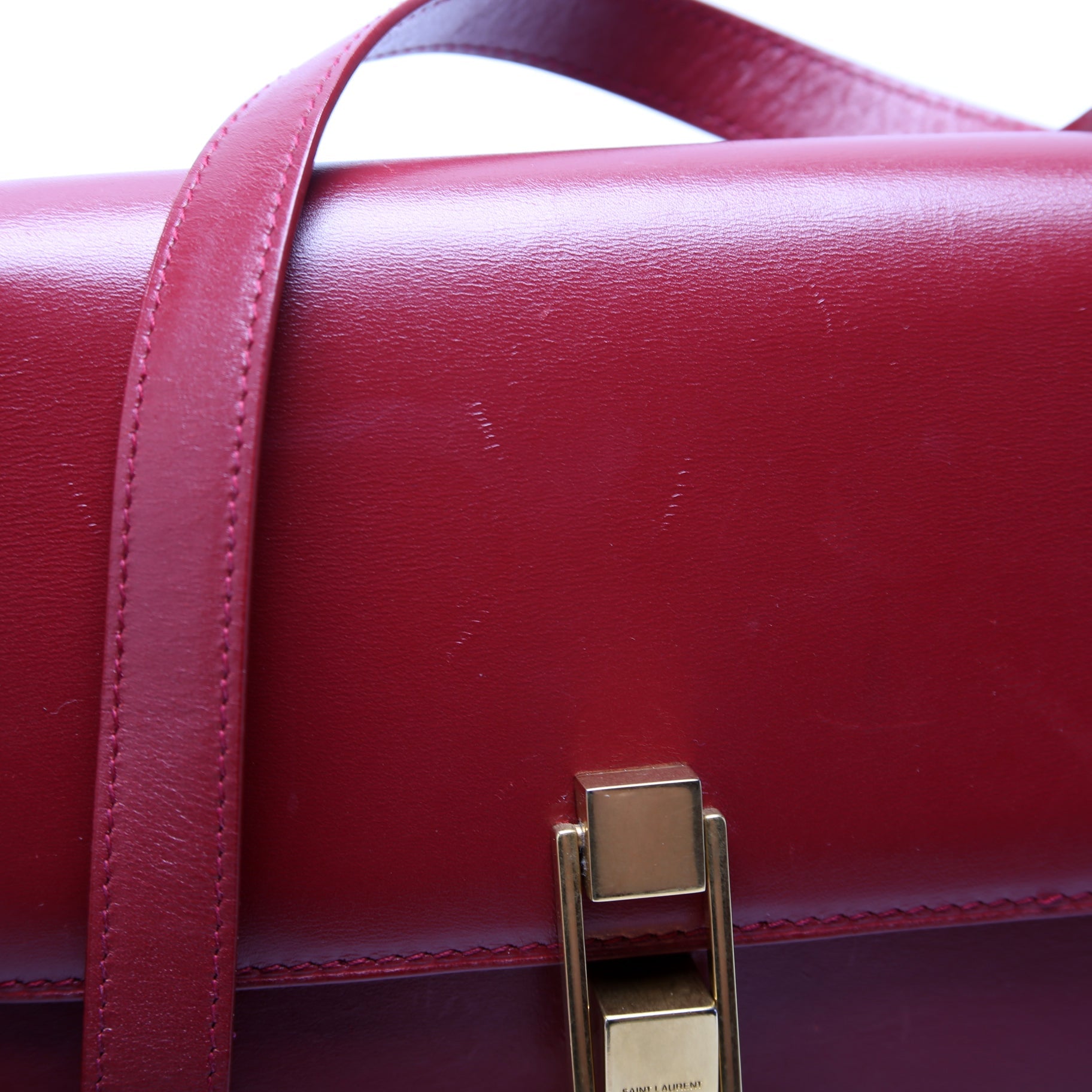 Calfskin Le Carre Satchel Red