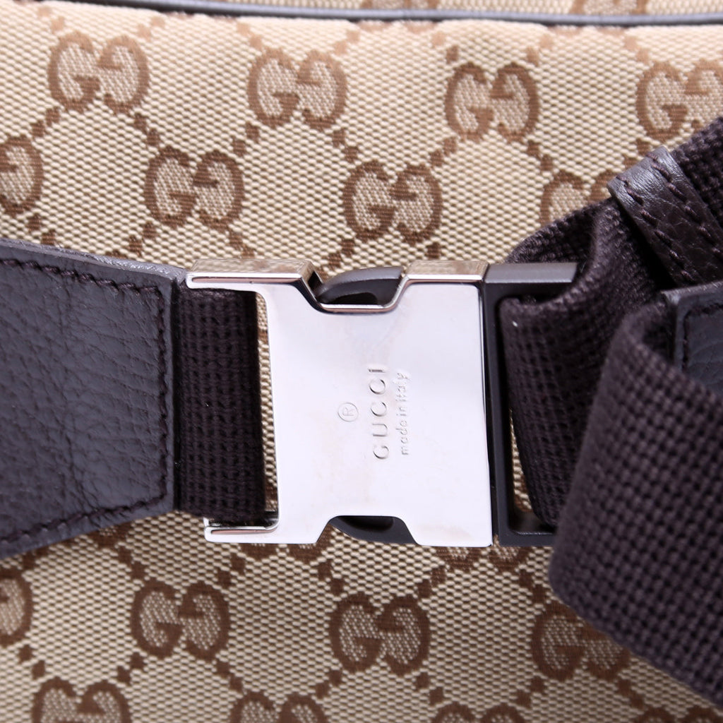 449174 GG Canvas Belt Bag Brown