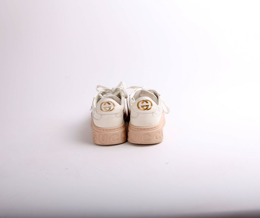 Gucci GG Leather Trainer Sneakers Size 38.5