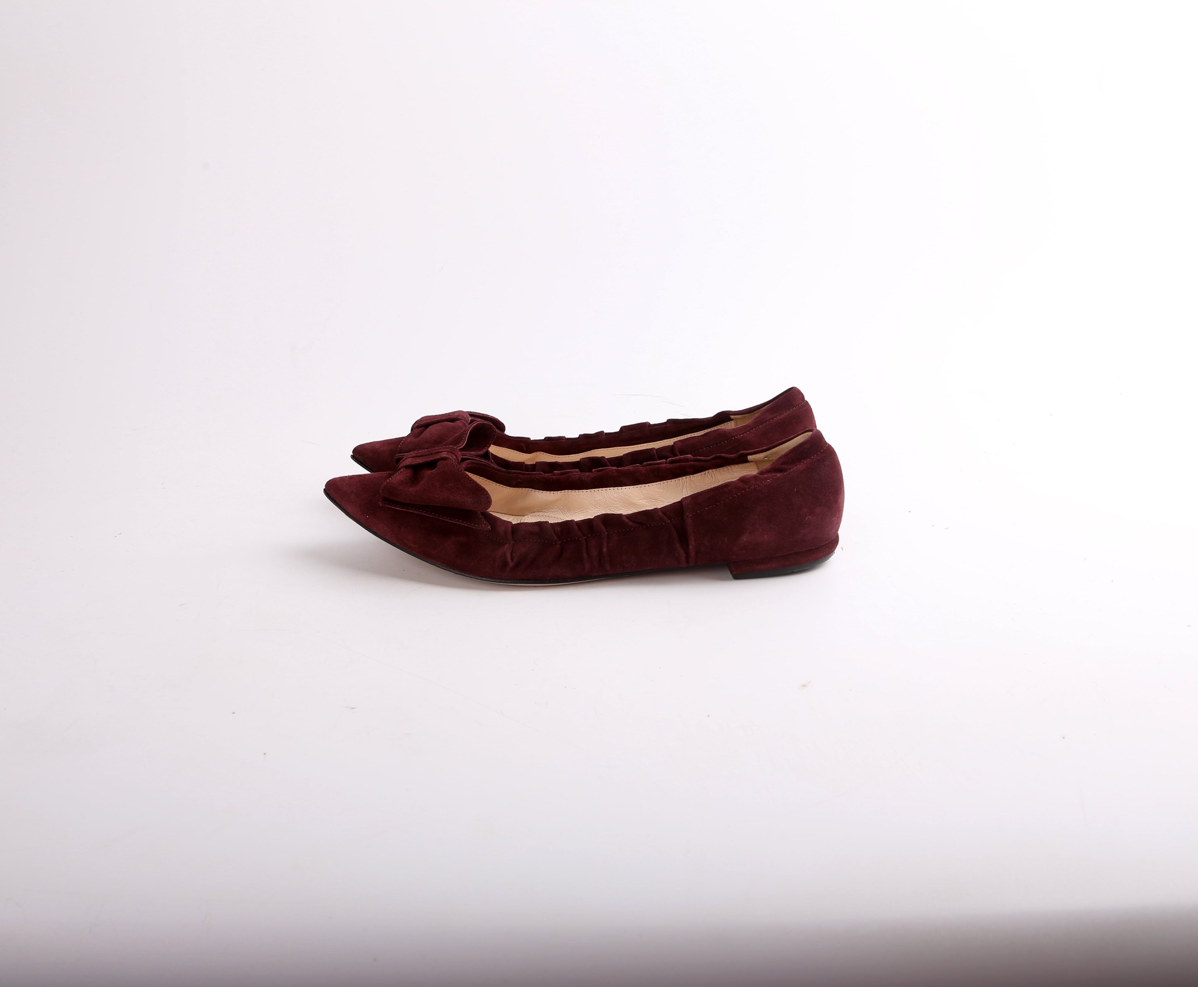 Prada Suede Bow Ballet Flats Size 40.5