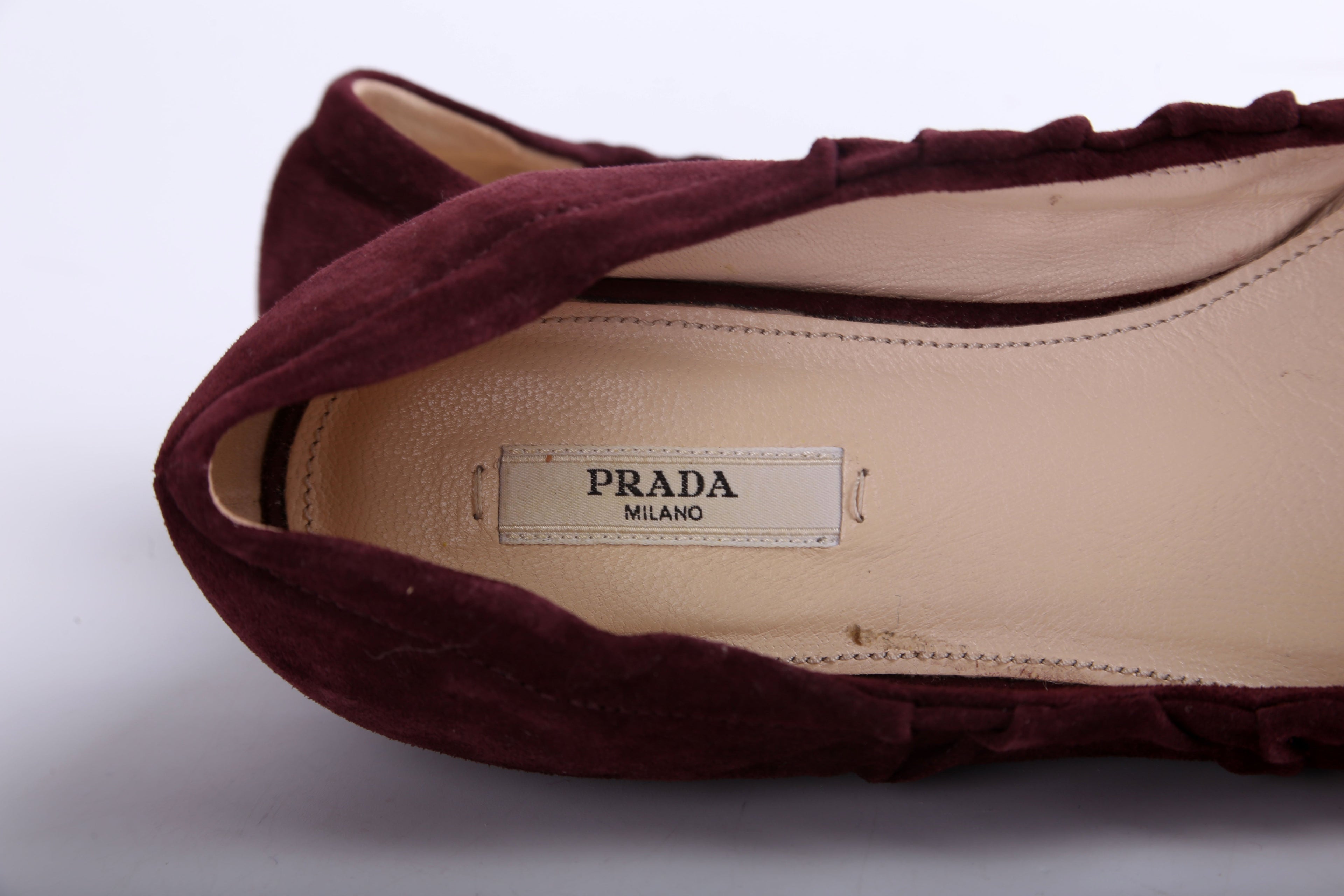 Prada Suede Bow Ballet Flats Size 40.5