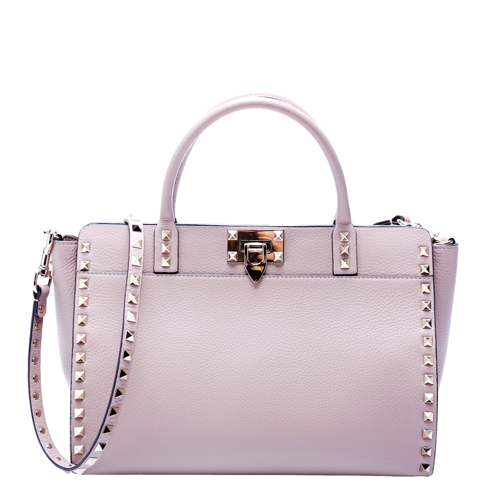 Rockstud Top Handle Tote Pink