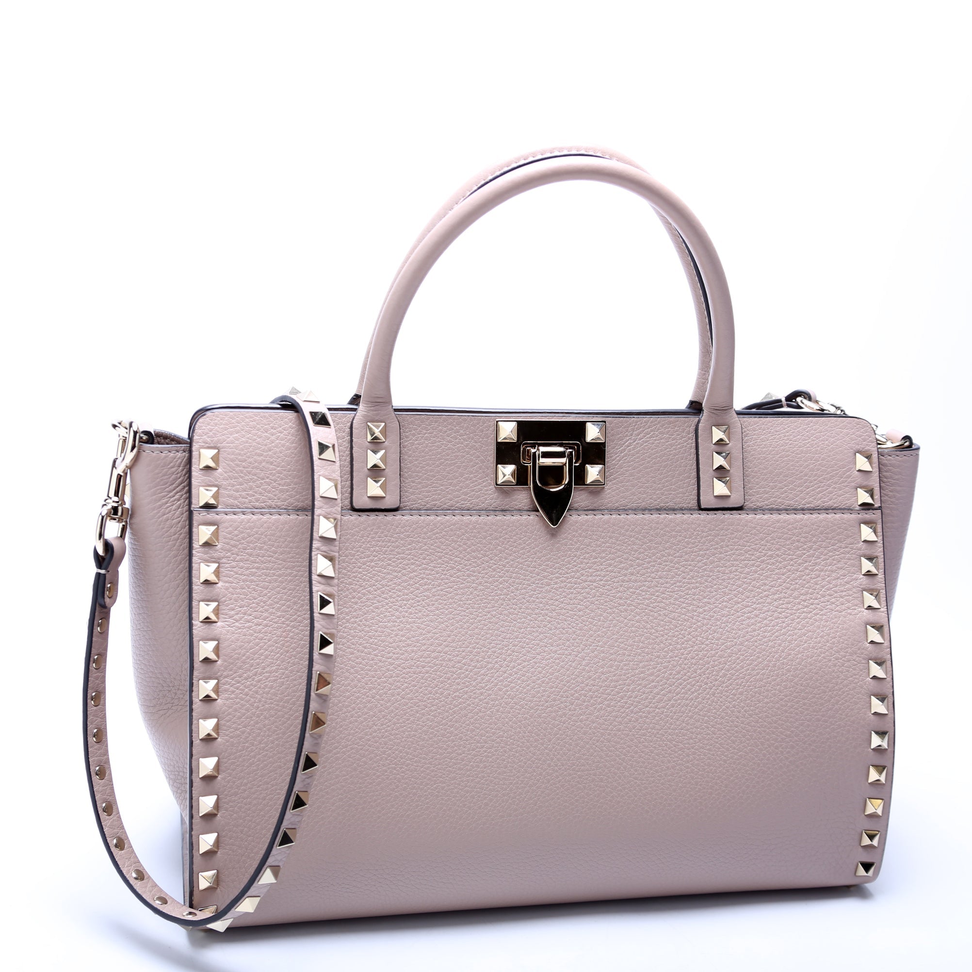 Rockstud Top Handle Tote Pink