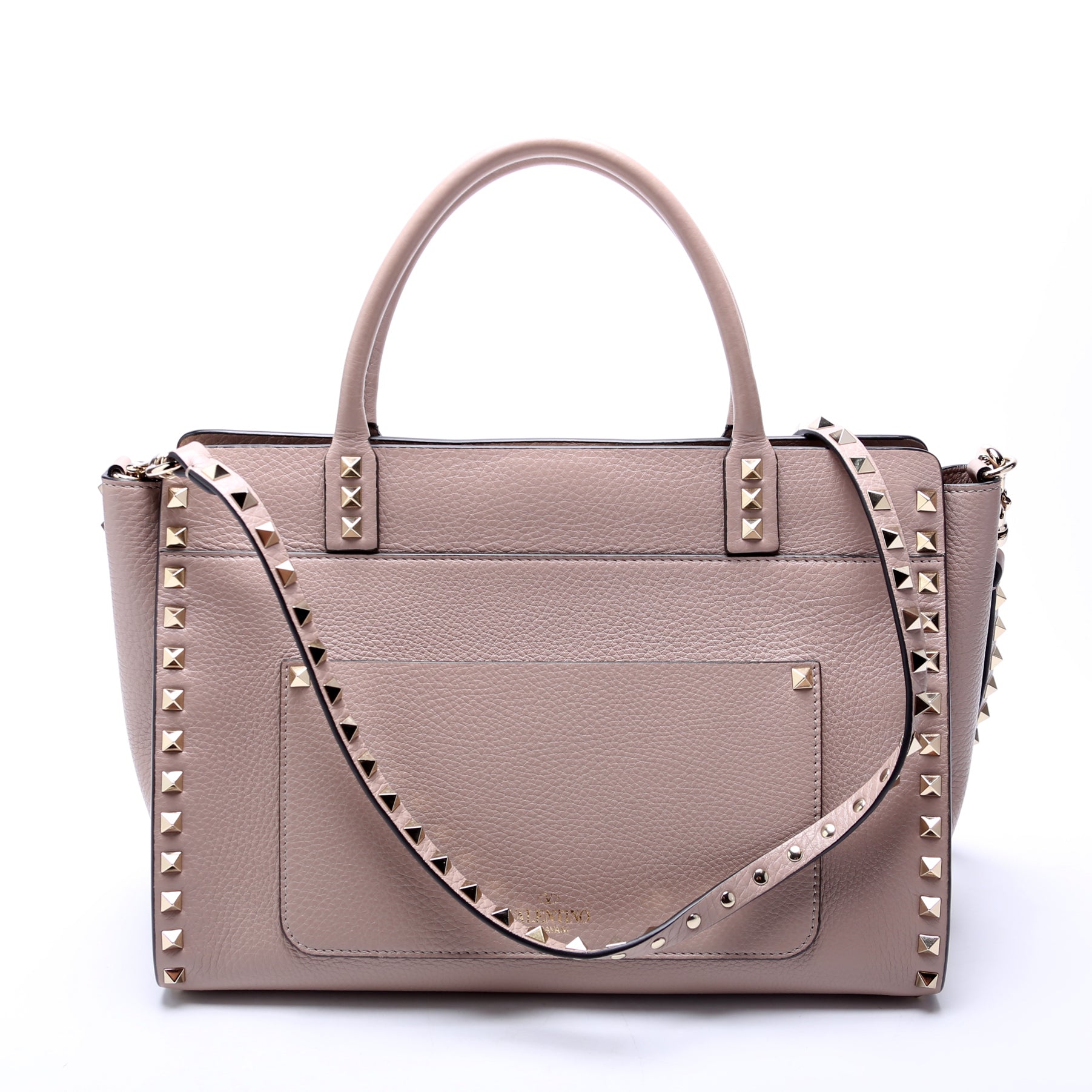 Rockstud Top Handle Tote Pink