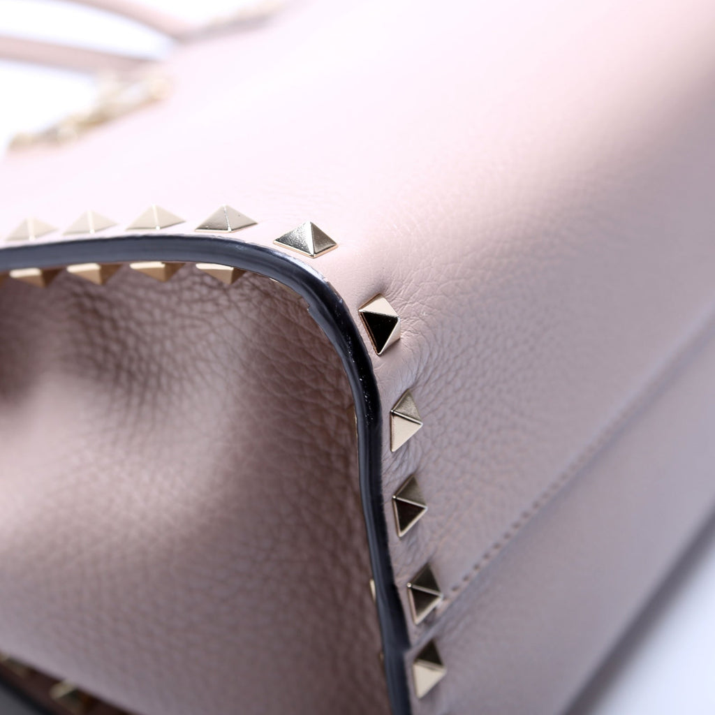 Rockstud Top Handle Tote Pink