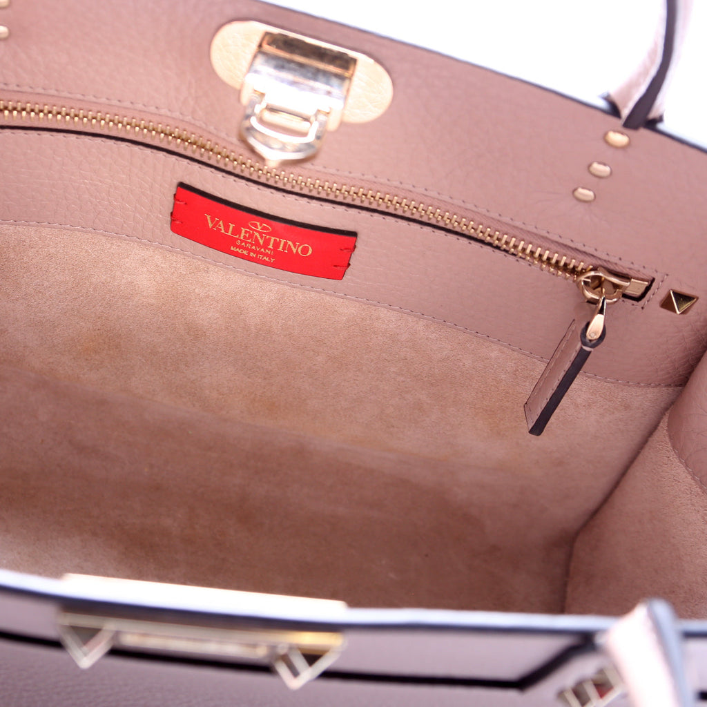 Rockstud Top Handle Tote Pink