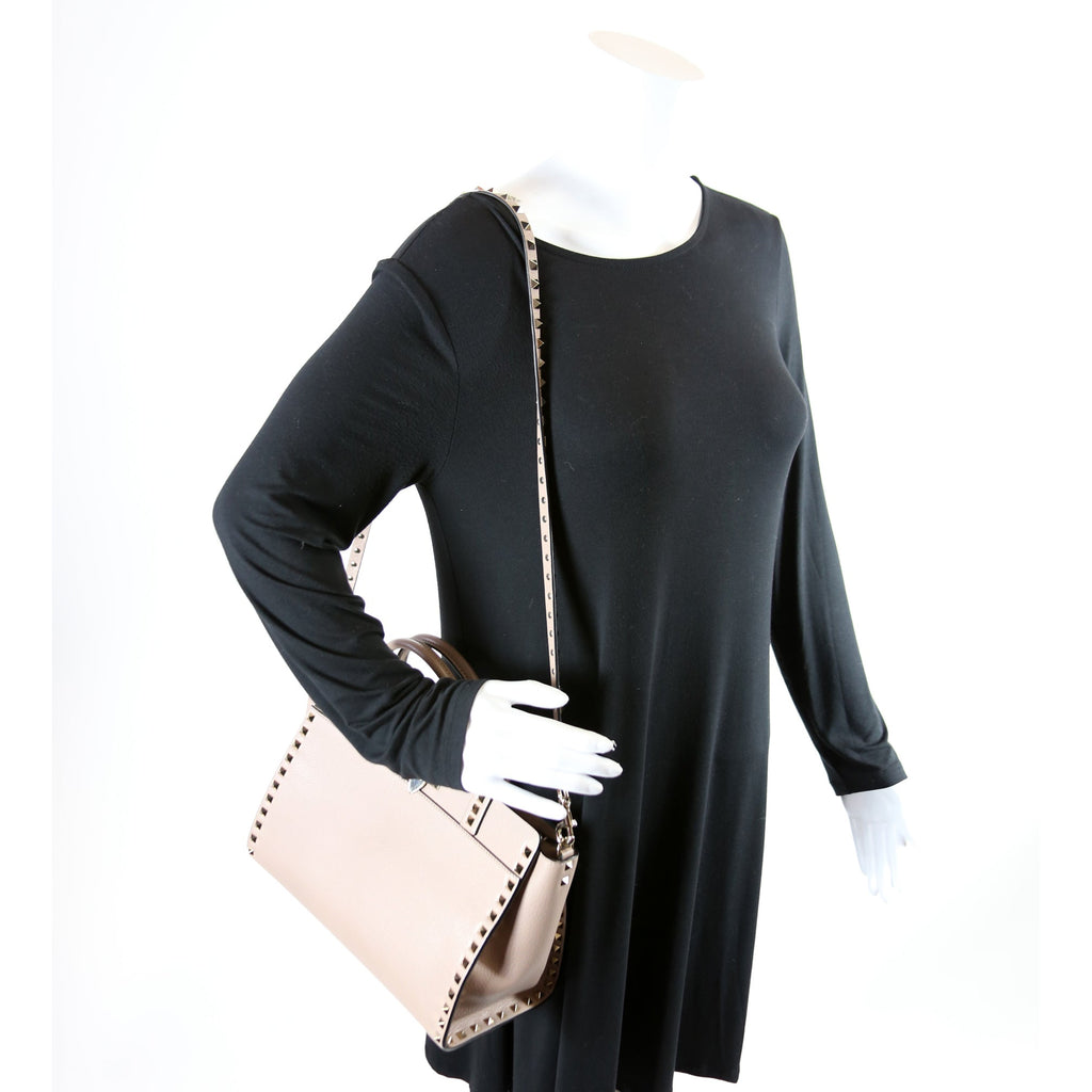 Rockstud Top Handle Tote Pink