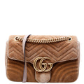 443496 Marmont Velvet Shoulder Medium Gold