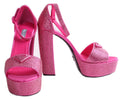 Logo Platform Crystal Sandals Size 41
