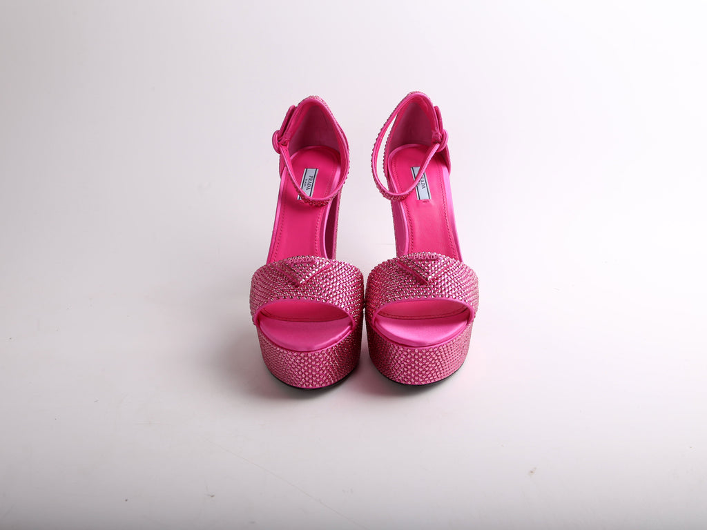 Logo Platform Crystal Sandals Size 41
