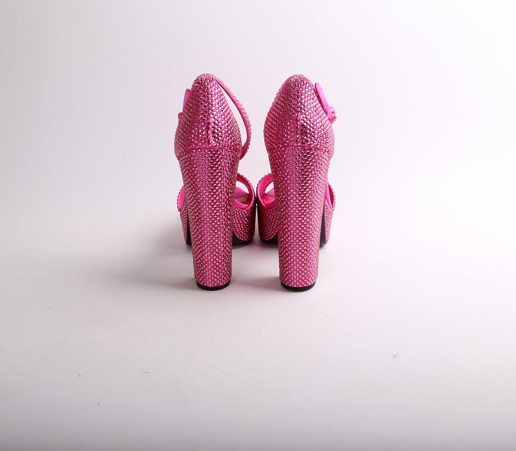Logo Platform Crystal Sandals Size 41