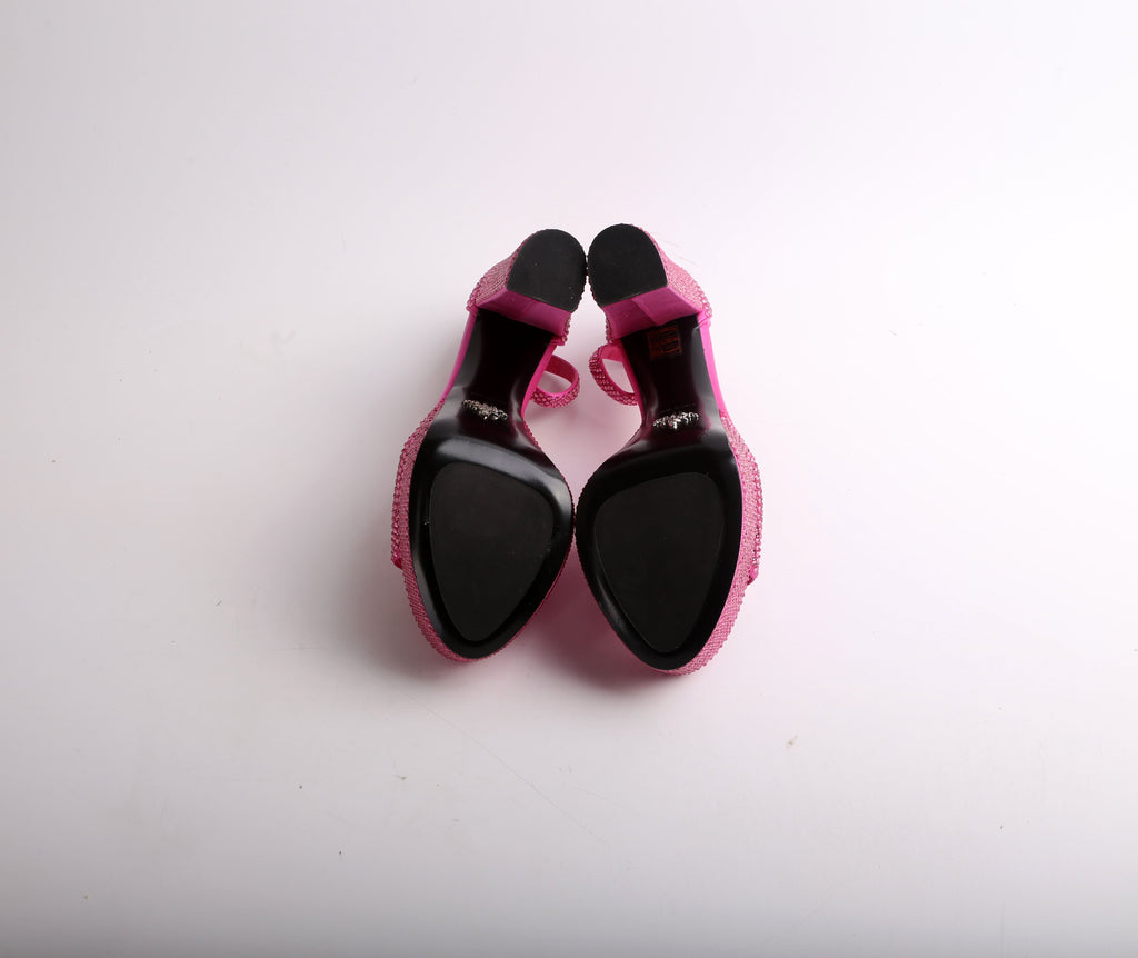 Logo Platform Crystal Sandals Size 41