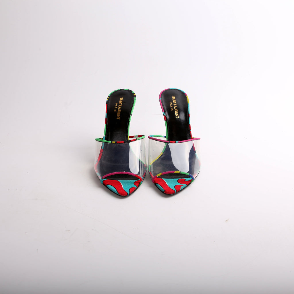 SAINT LAURENT Lolita Floral Heels Size 39
