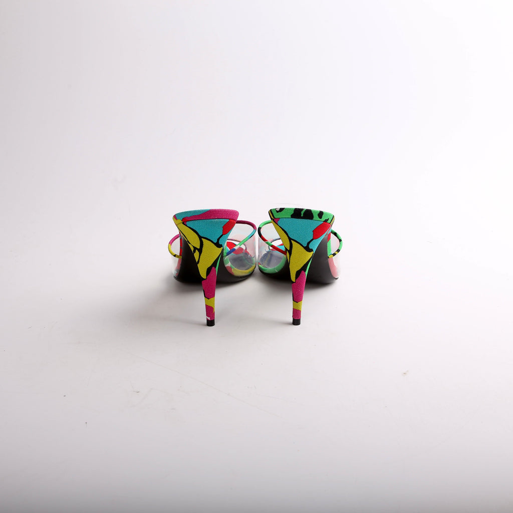 SAINT LAURENT Lolita Floral Heels Size 39