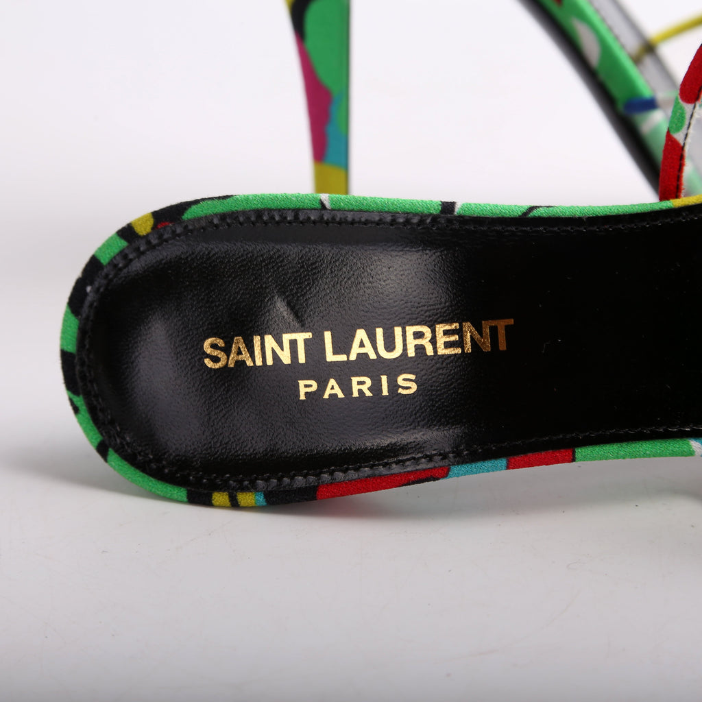SAINT LAURENT Lolita Floral Heels Size 39
