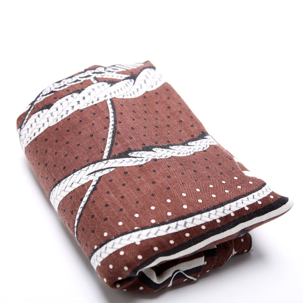 Fouets Et Badines 10CM Cashmere/Silk Scarf Brown