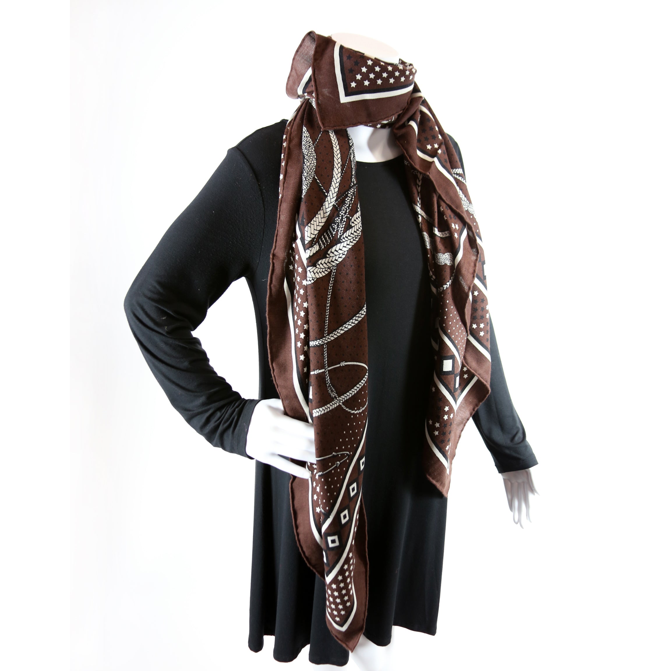 Fouets Et Badines 10CM Cashmere/Silk Scarf Brown