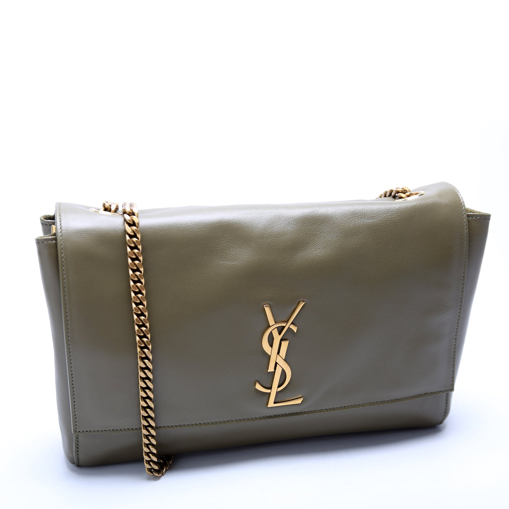 Kate Satchel Medium Reversible Suede/Leather 553804 Green