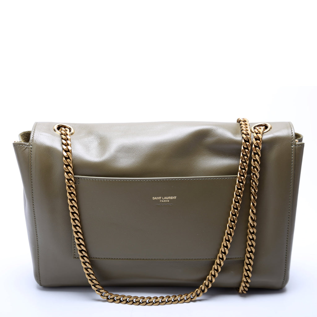 Kate Satchel Medium Reversible Suede/Leather 553804 Green