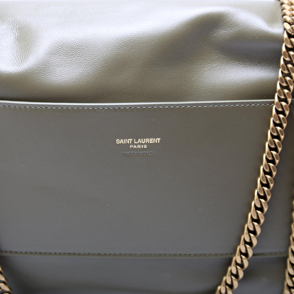 Kate Satchel Medium Reversible Suede/Leather 553804 Green