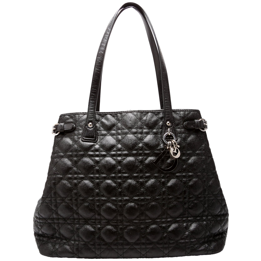 Panarea Medium Coated Canvas Cannage Black