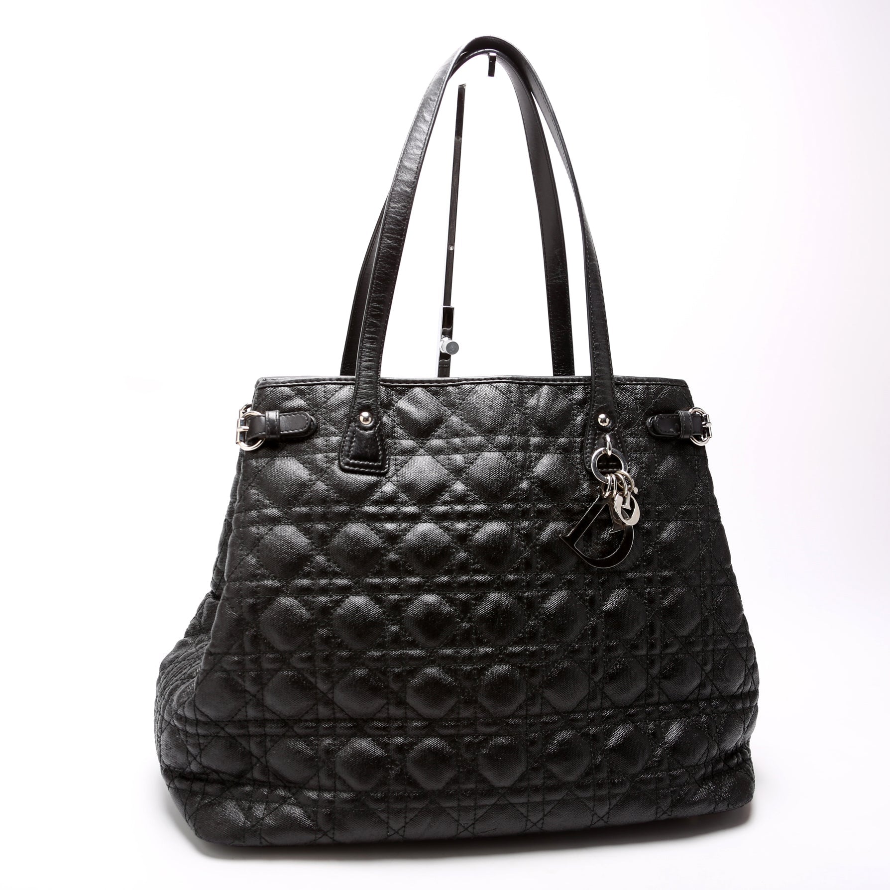 Panarea Medium Coated Canvas Cannage Black