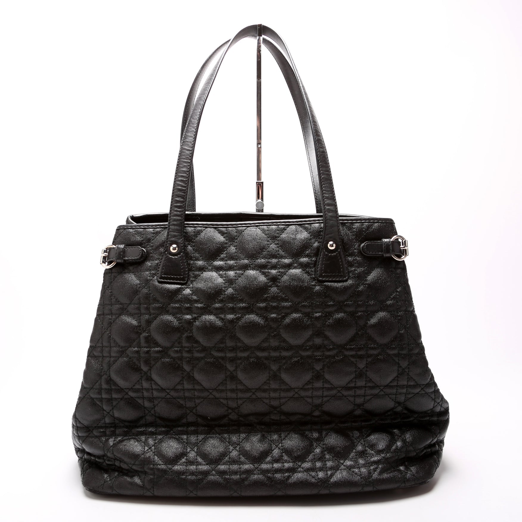 Panarea Medium Coated Canvas Cannage Black