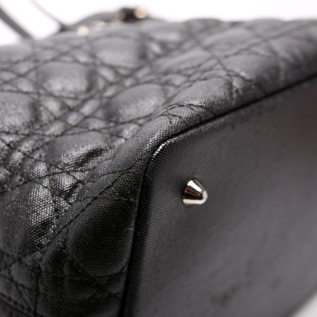 Panarea Medium Coated Canvas Cannage Black