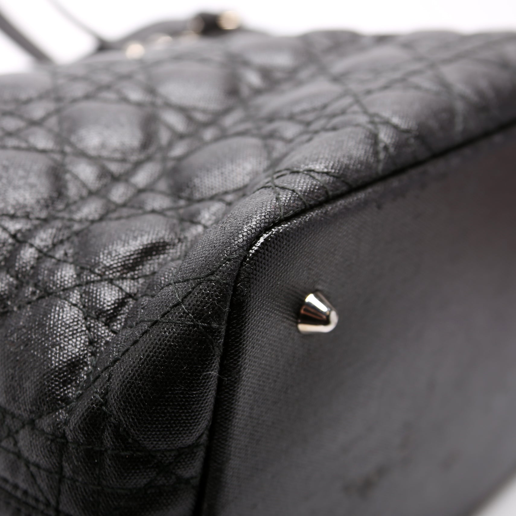 Panarea Medium Coated Canvas Cannage Black