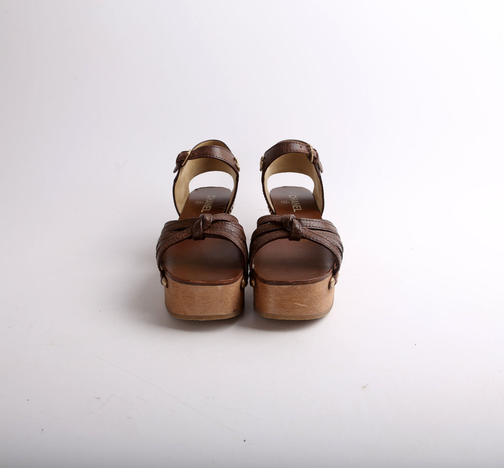 Goatskin Sandal Wedges Size 39