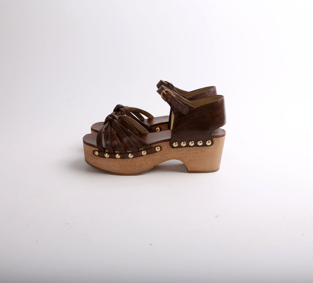 Goatskin Sandal Wedges Size 39