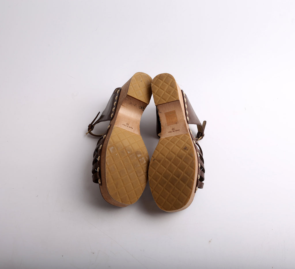 Goatskin Sandal Wedges Size 39