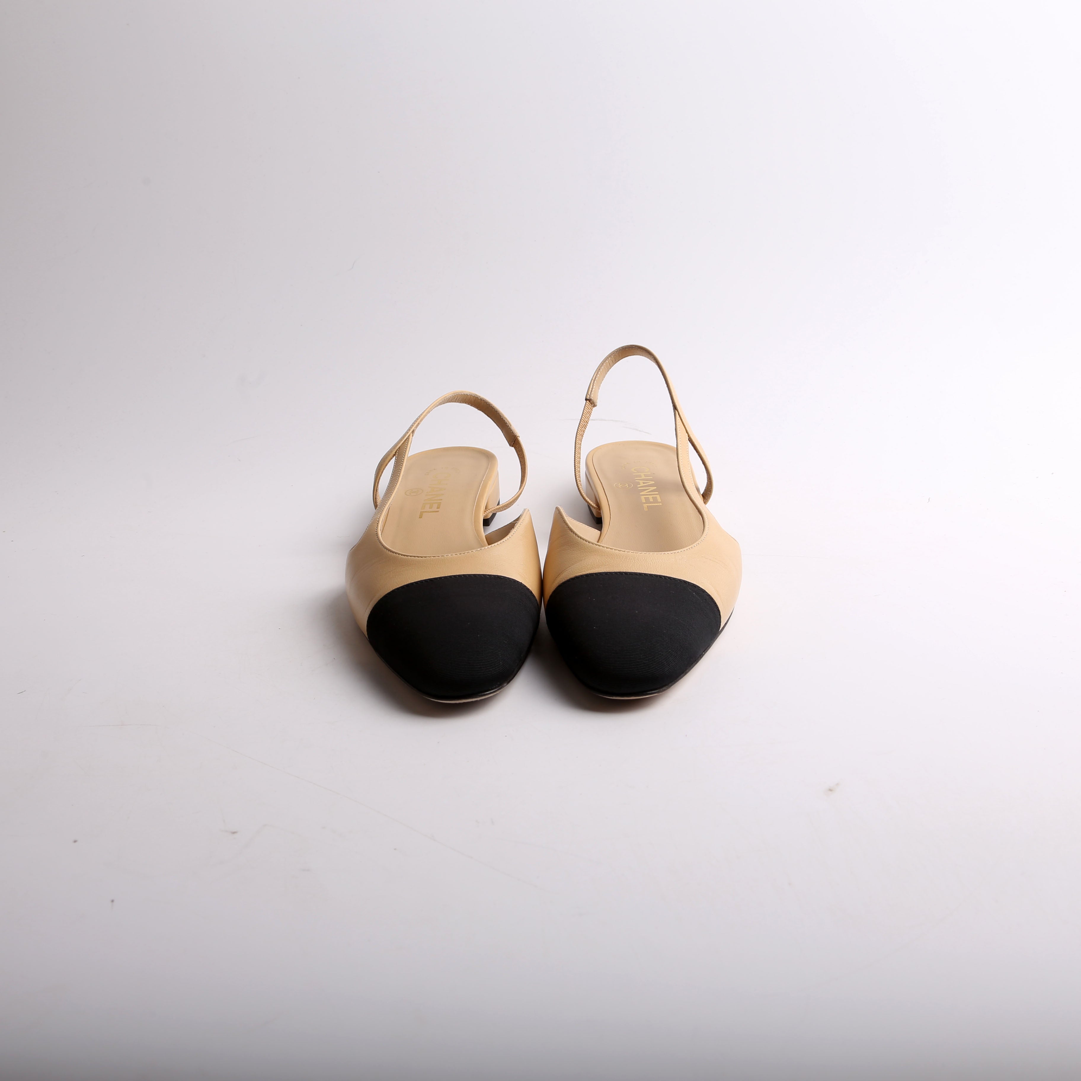 Cap Toe Slingback Flats Size 39