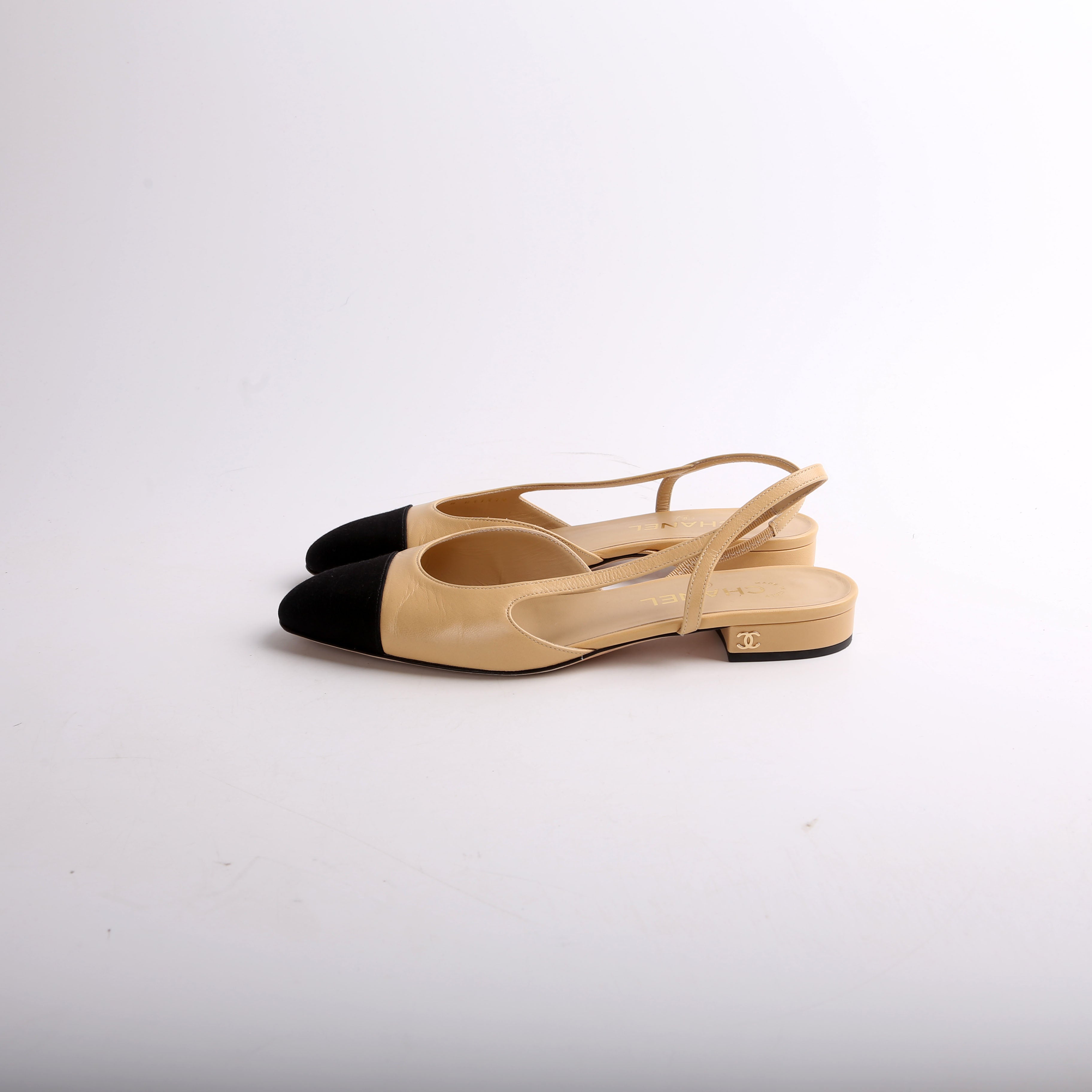 Cap Toe Slingback Flats Size 39