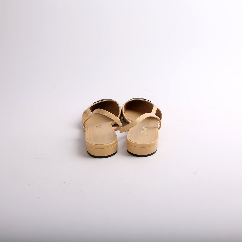 Cap Toe Slingback Flats Size 39