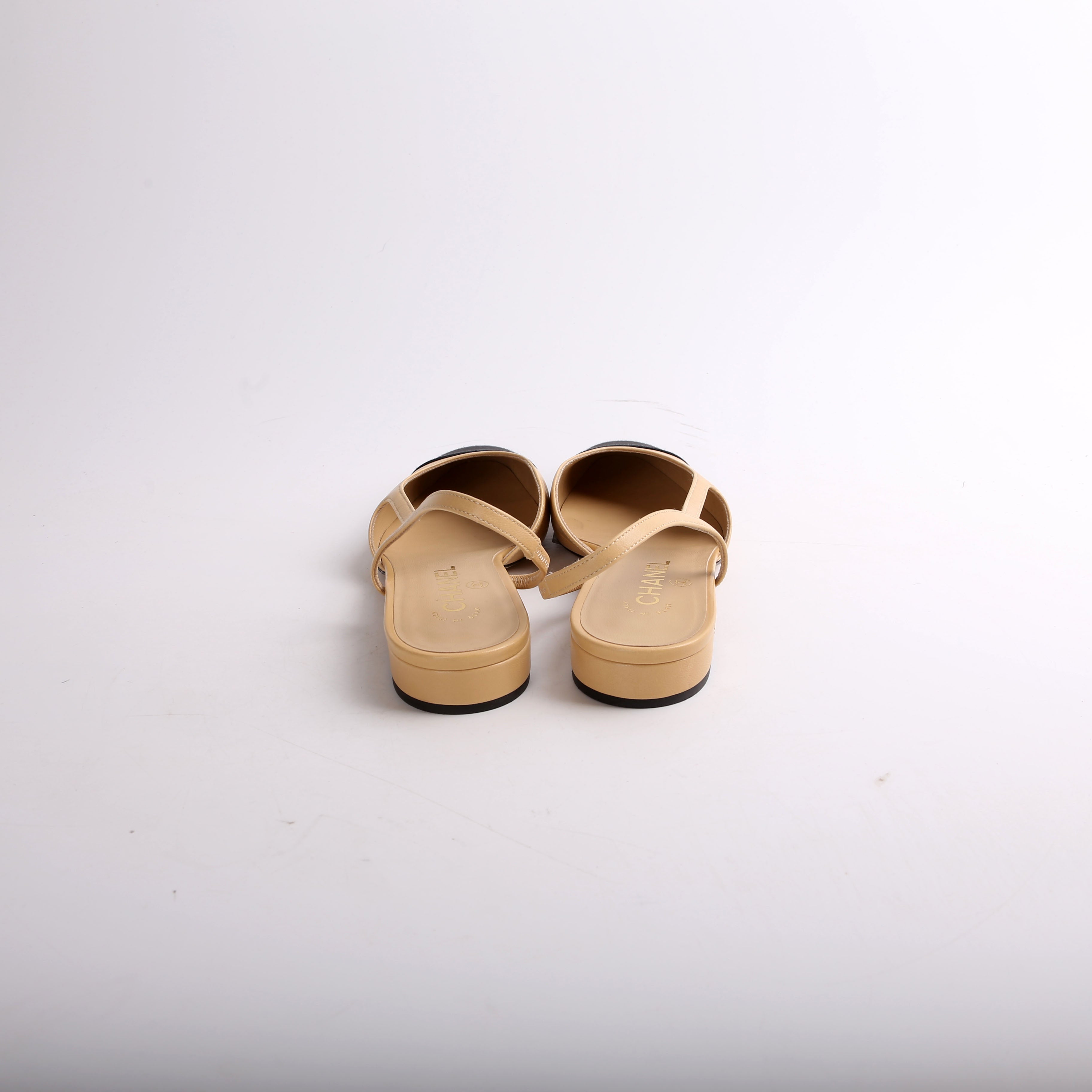 Cap Toe Slingback Flats Size 39