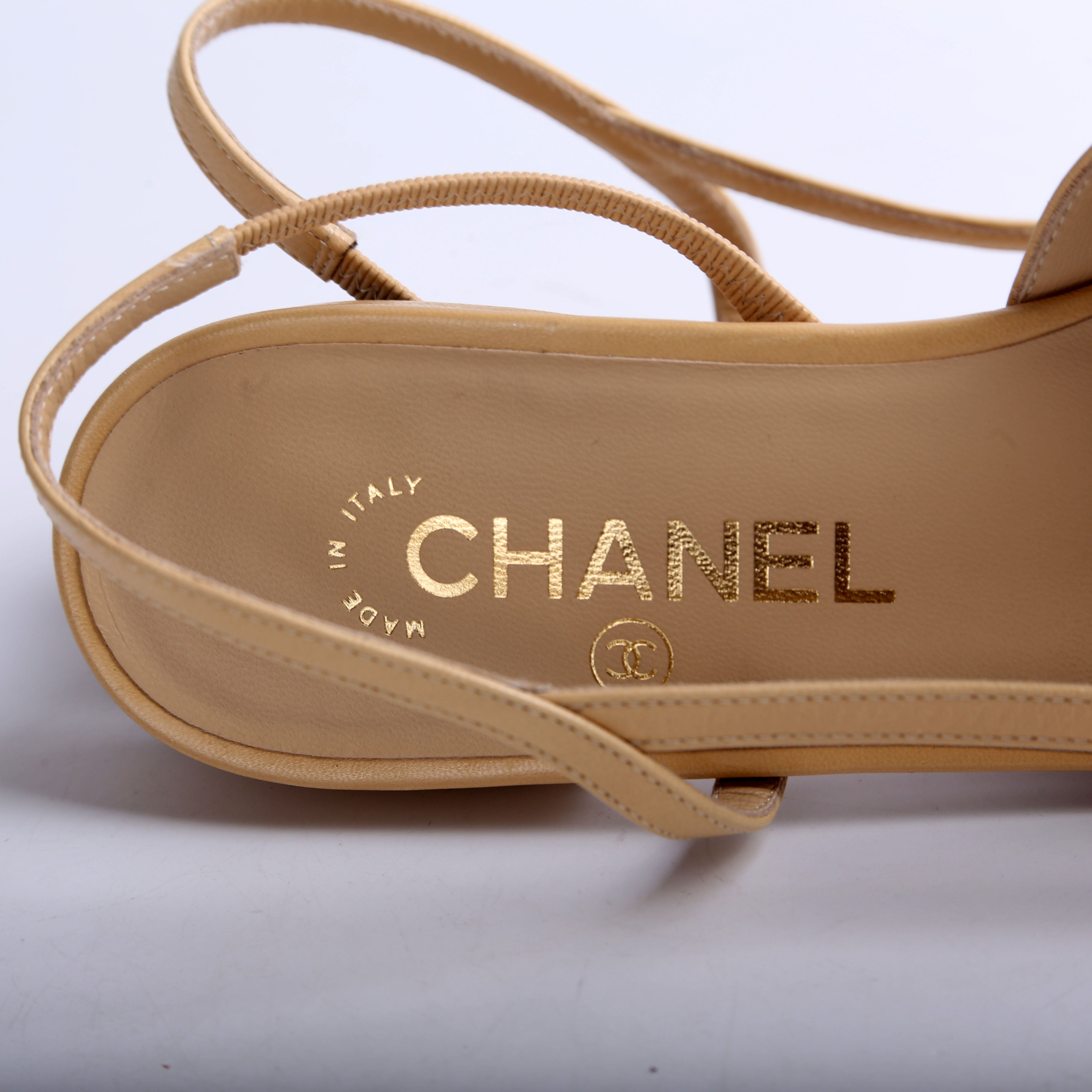 Cap Toe Slingback Flats Size 39