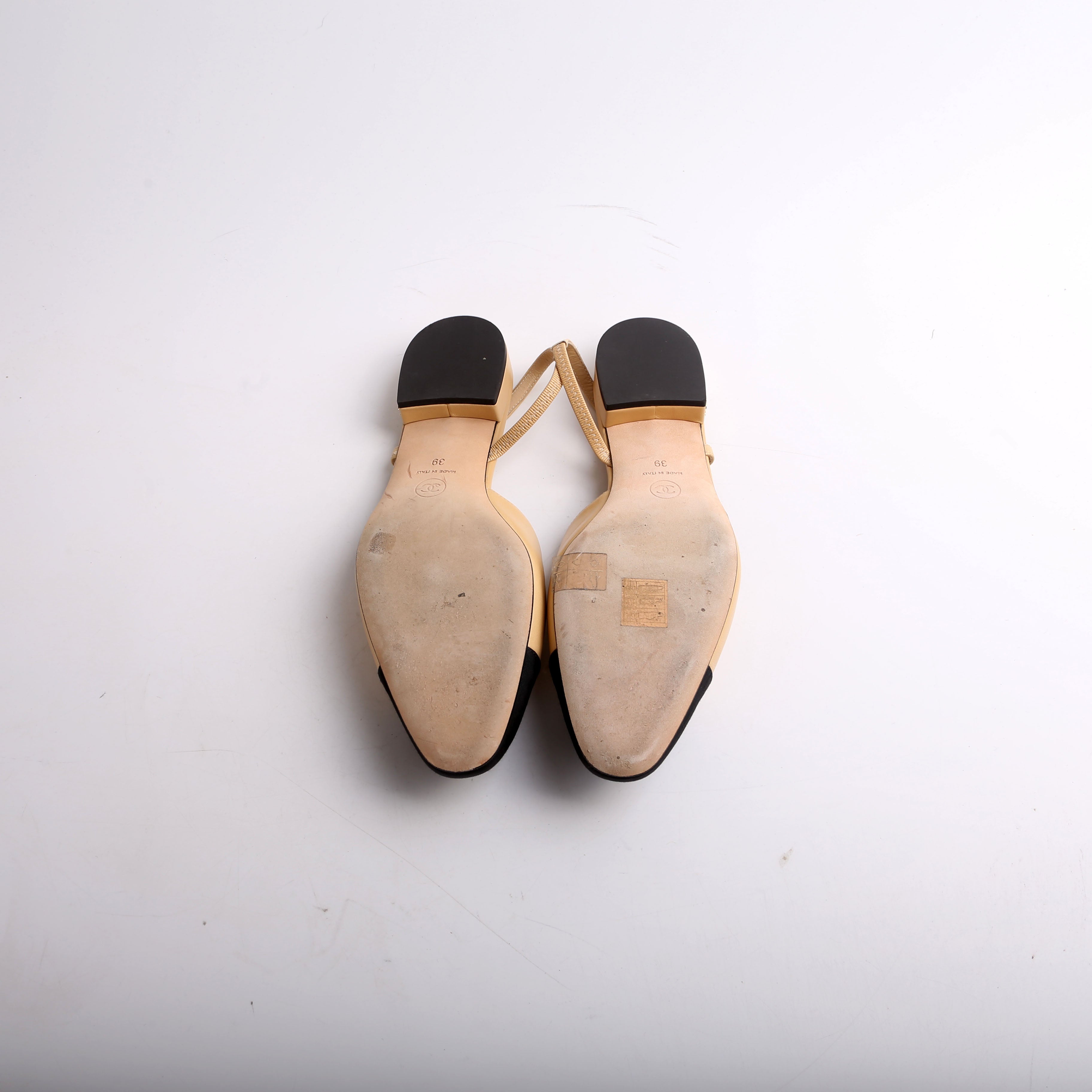 Cap Toe Slingback Flats Size 39