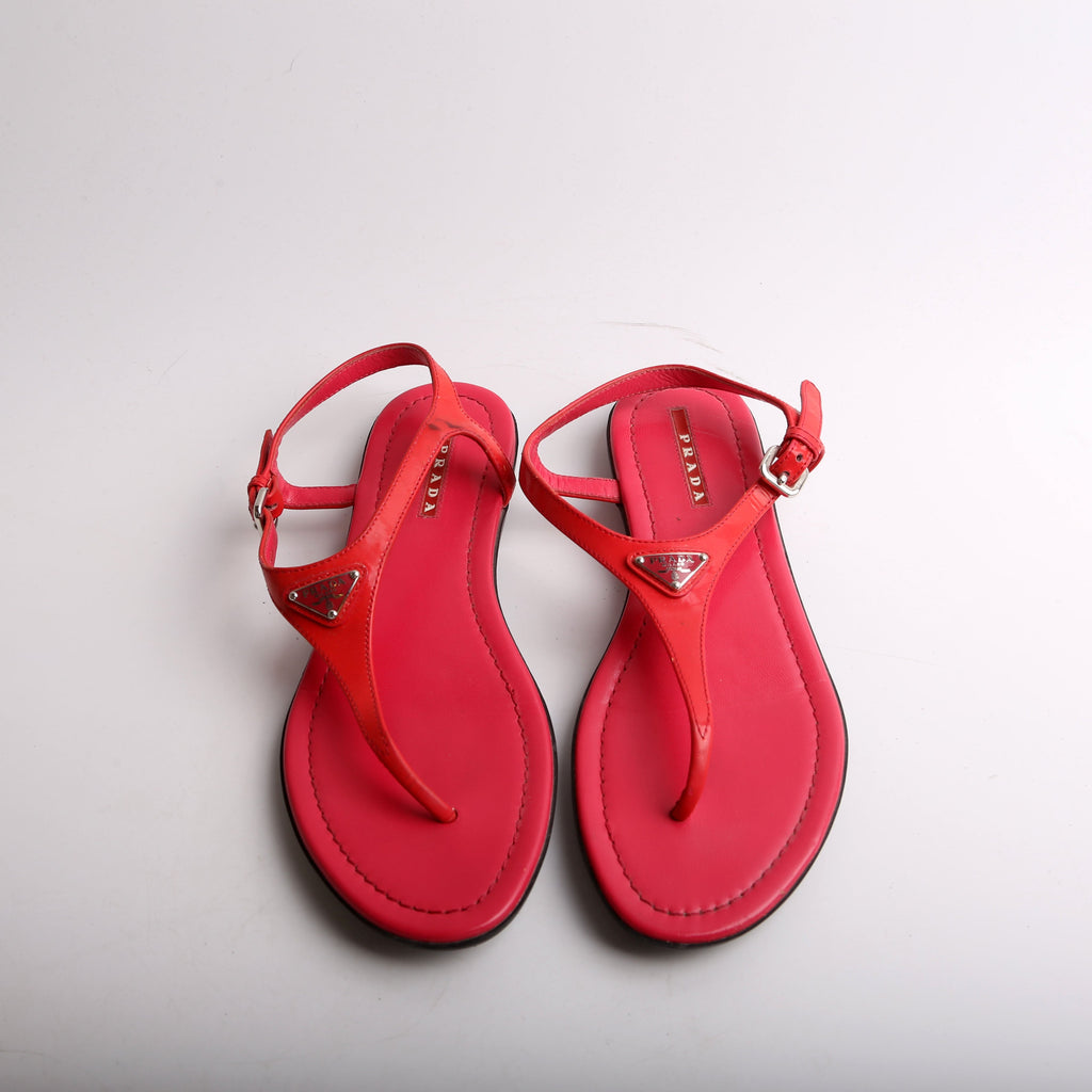 Patent Leather Sandals Size 37
