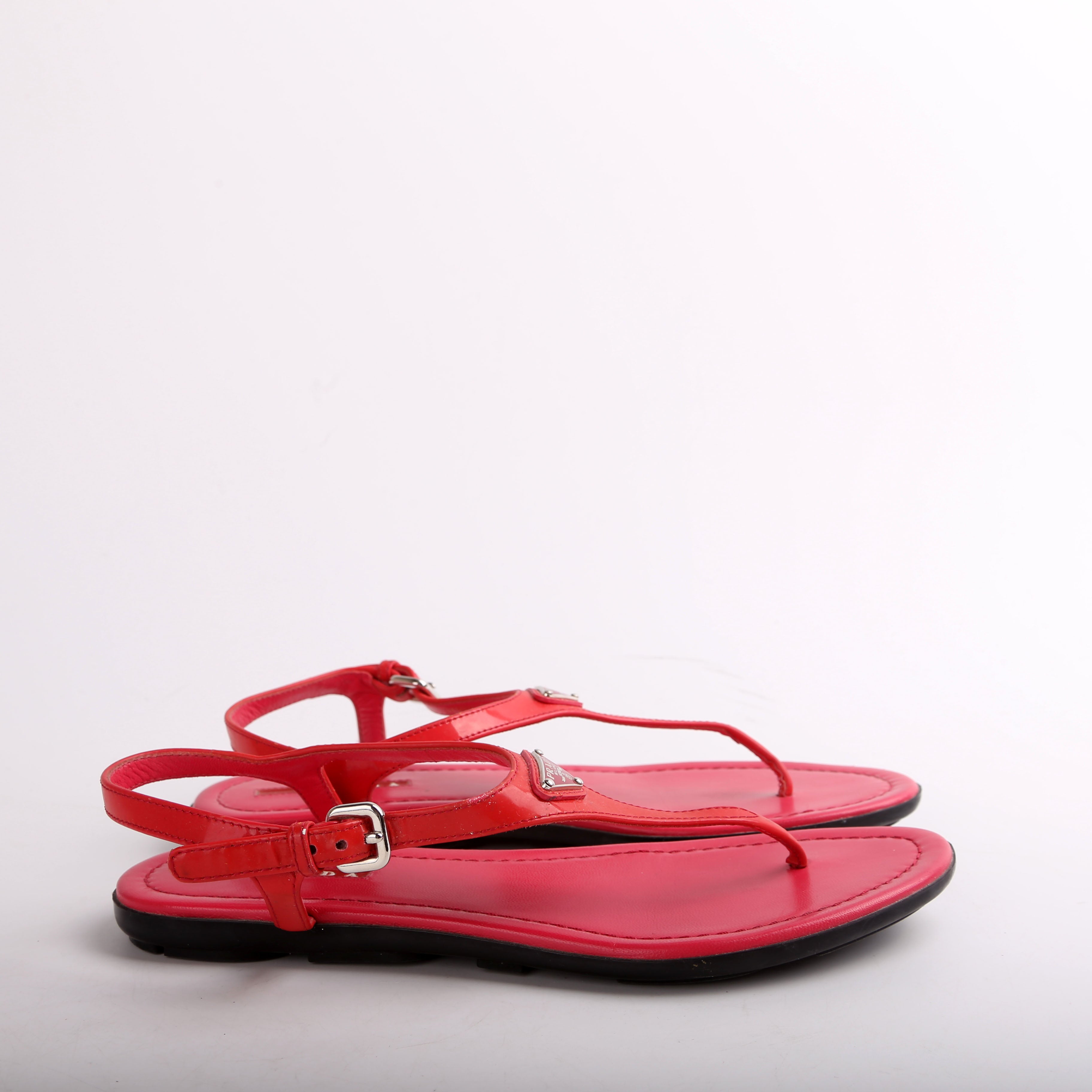 Patent Leather Sandals Size 37