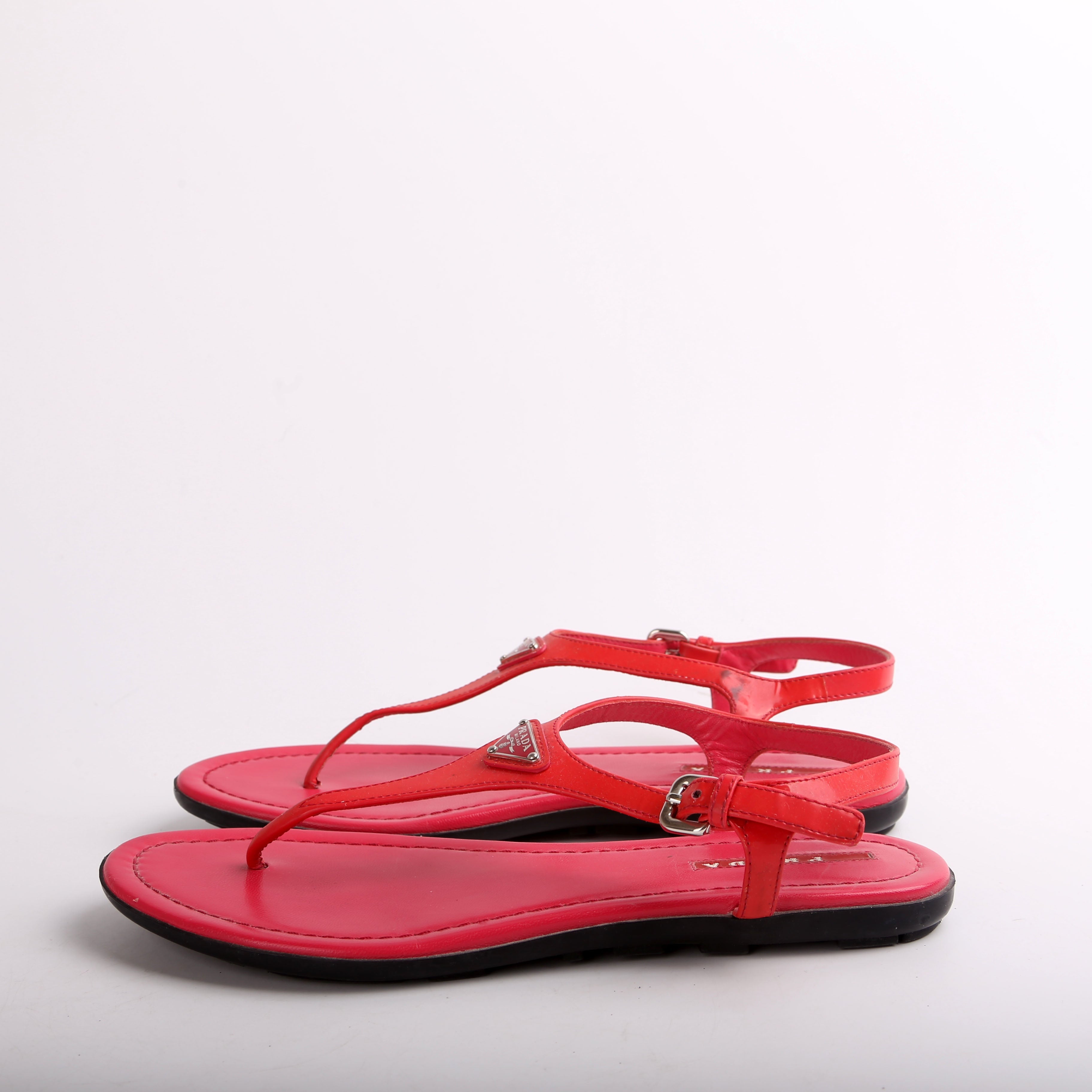 Patent Leather Sandals Size 37